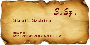 Streit Szabina névjegykártya